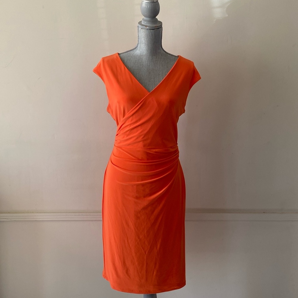 LAUREN Ralph Lauren BEAUTIFUL AND CLASSIC 🧡ORANGE🧡 DRESS PLUS SIZE 14 🌟EUC🌟